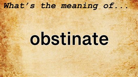 meaning for obstinate